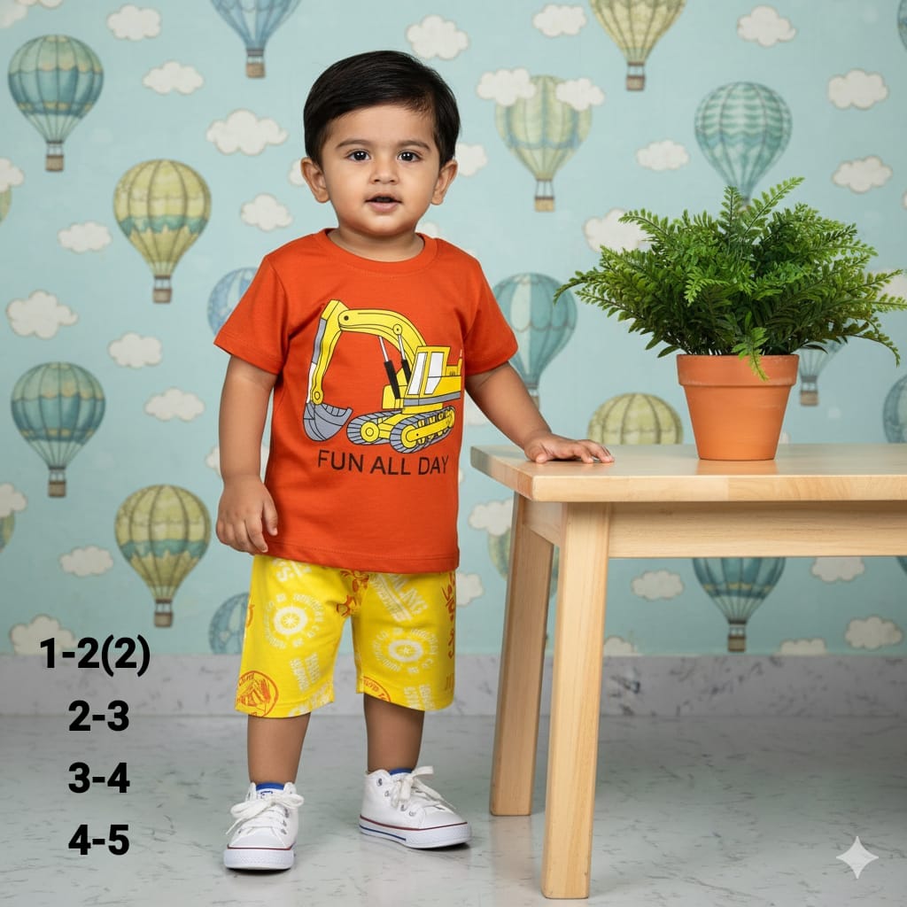 Boys Half Sleeve Cotton T Shirt and Shorts Sets