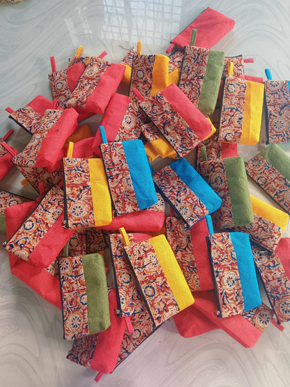 Trendy Jute Kalamkari Purses set of 10