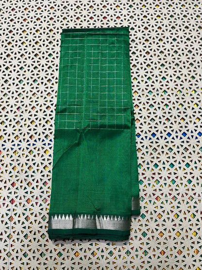 Mangalagiri  Pattu Checked Sarees