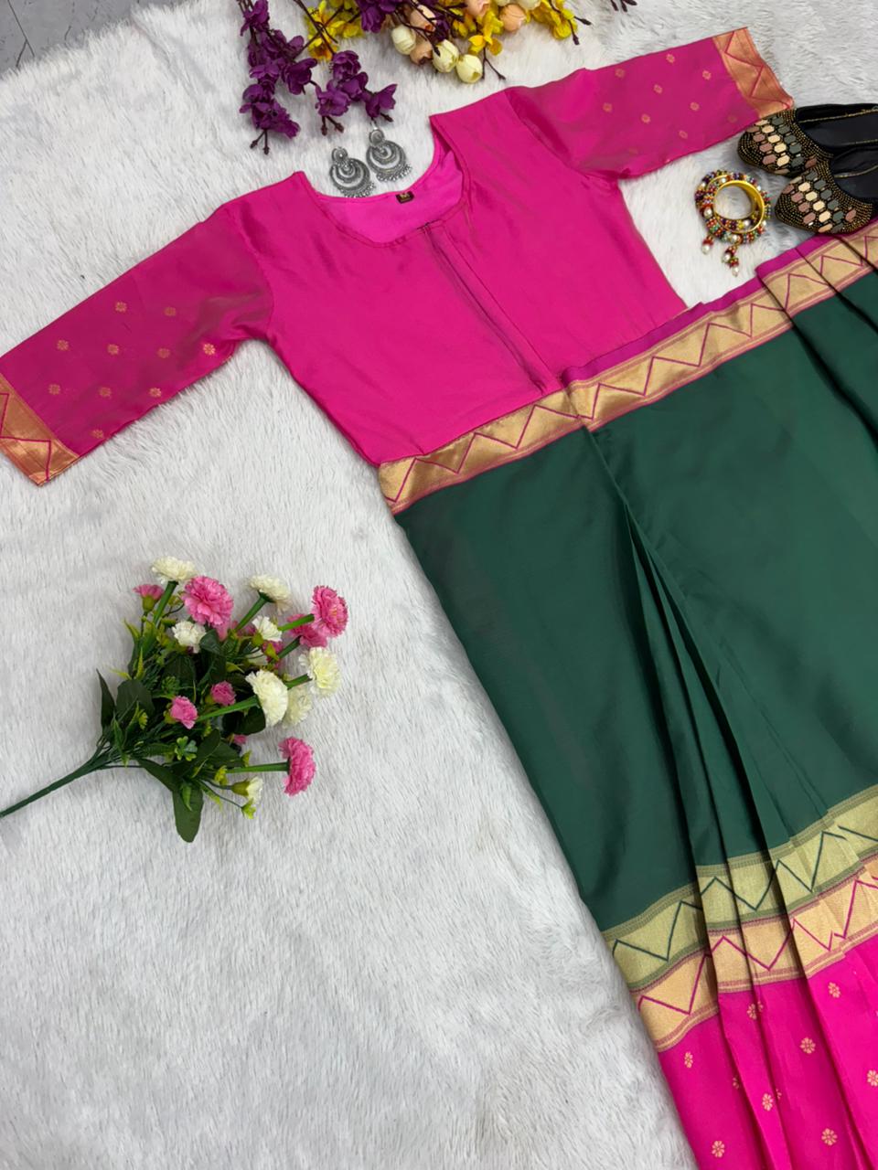 Readymade Sarees Zip Gown Model