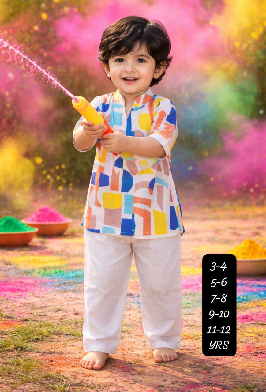Kids Holi Kurta Pyjama