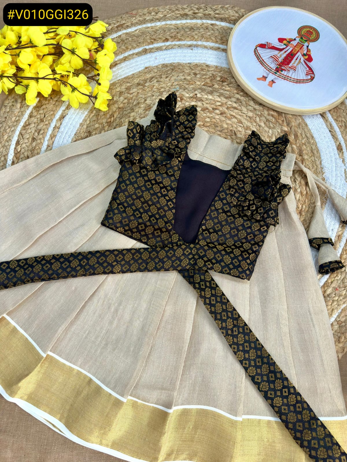 Girls Onam Skirt Blouse