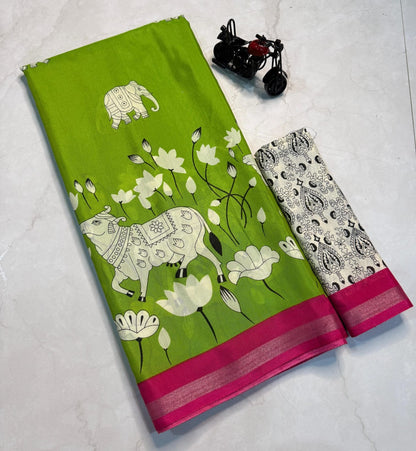 Cotton Mul Mul Sarees with Blouse