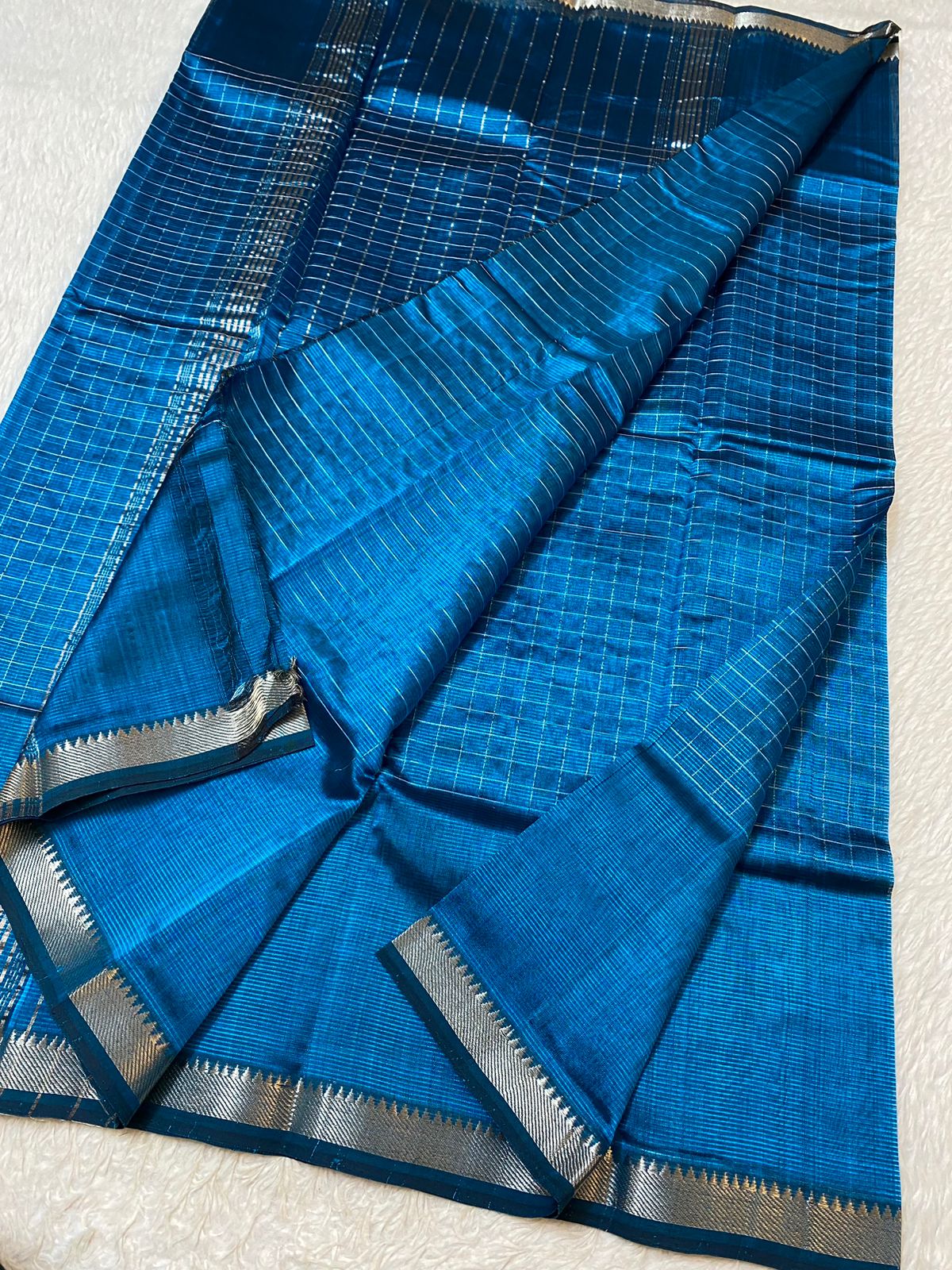 Mangalagiri  Pattu Checked Sarees