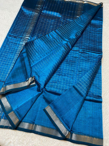 Mangalagiri  Pattu Checked Sarees