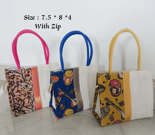 Jute Small Handbag Set of 10
