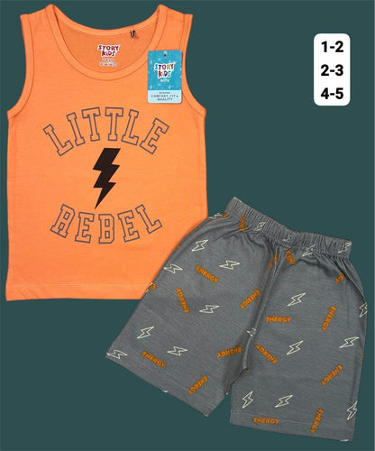Boys Sleeveless Cotton T-shirts and Shorts