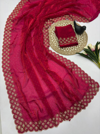 Chinon Silk Saree