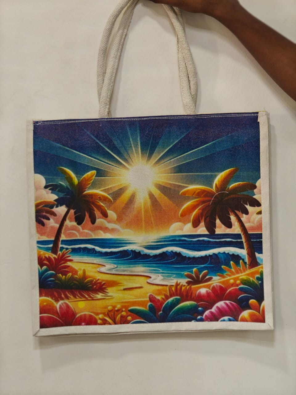 Jute Shopping Bags Set of 6