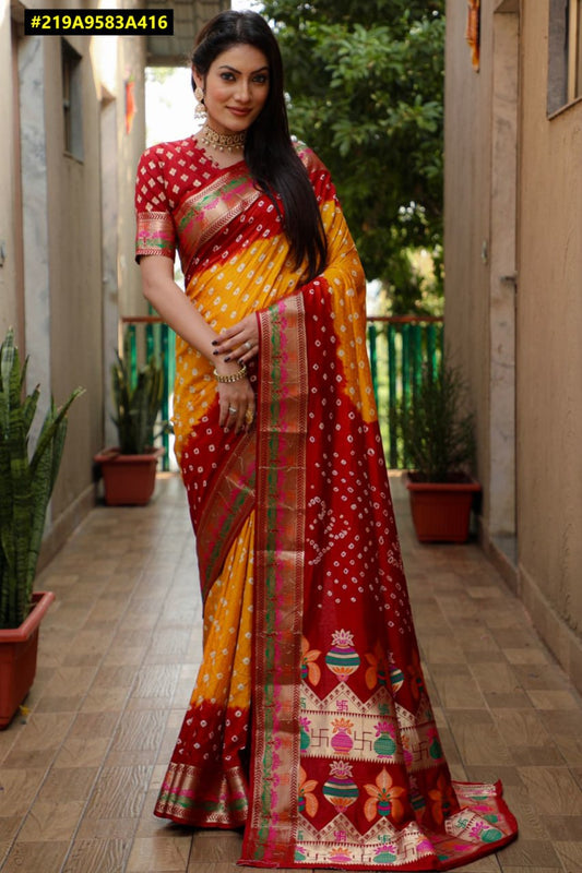 Bandhani Cotton Silk Sarees