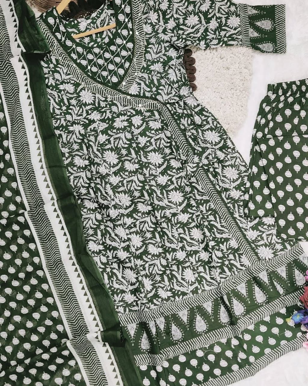 Rayon Embroidery Anarkali Kurti Sets