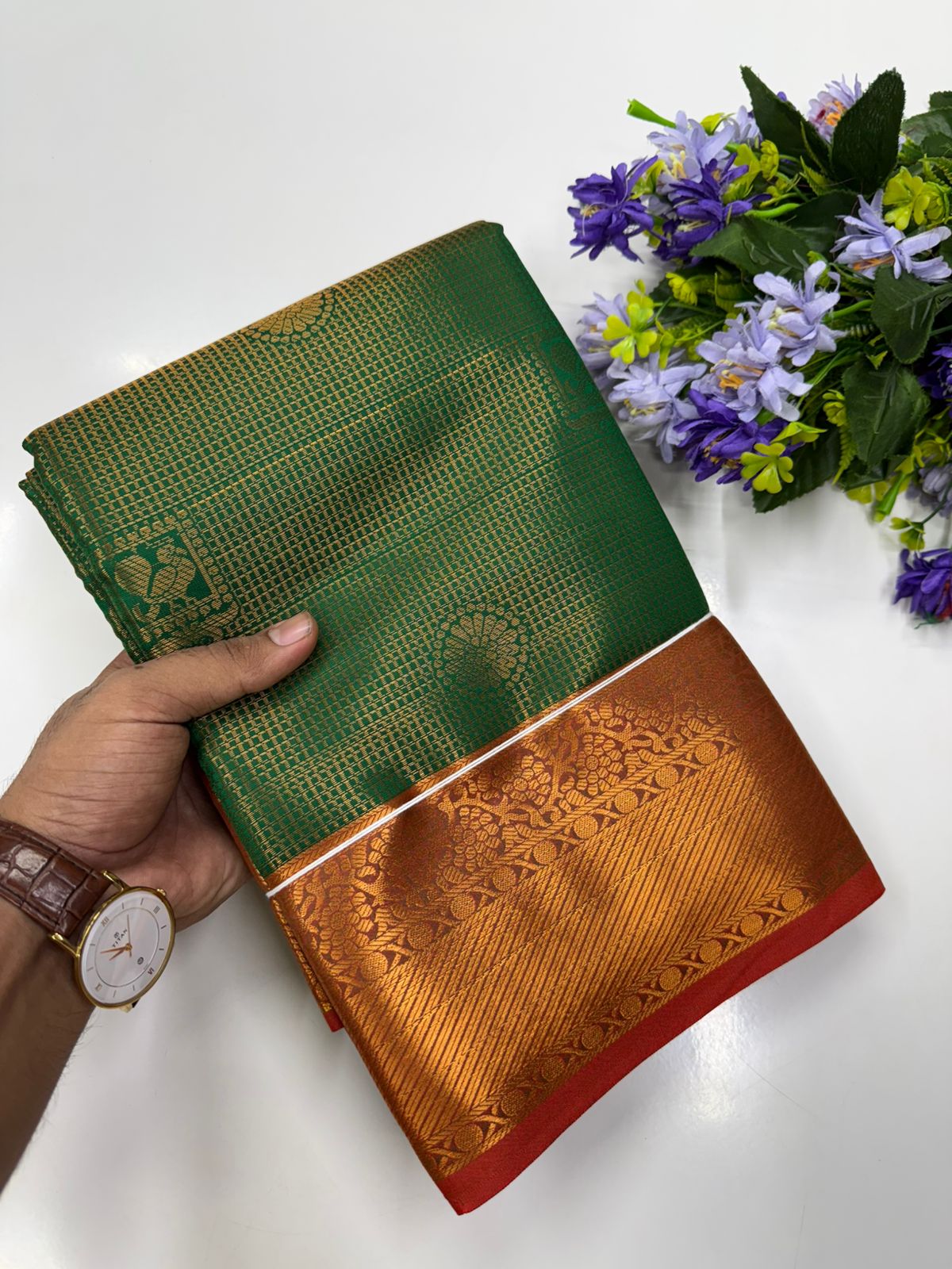 Semi Silk Embossed Sarees