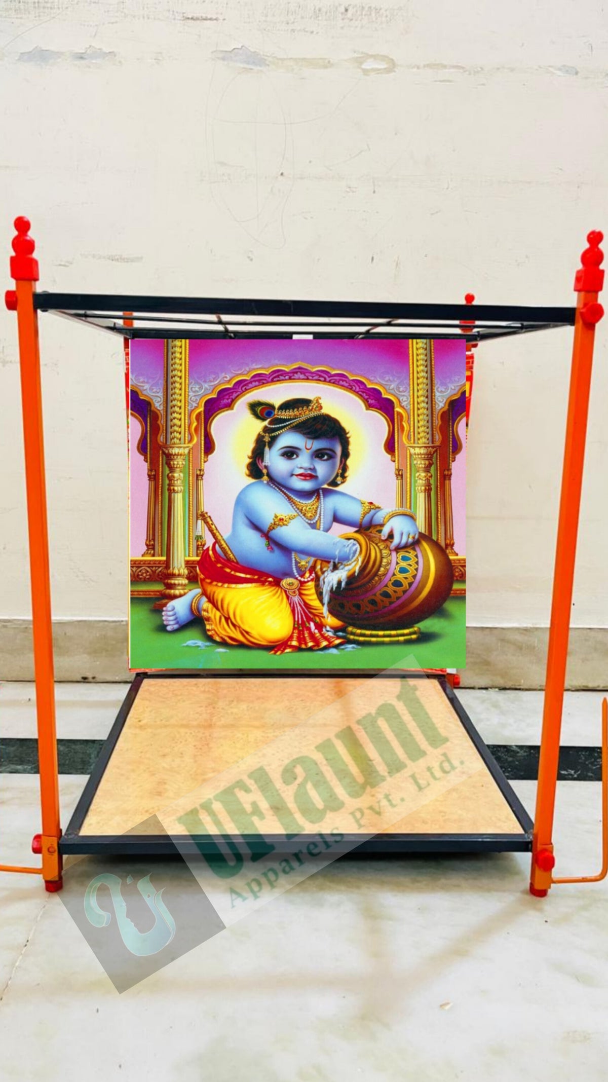 Detachable Pooja Mandapam with 5 Interchangeable Festival Backdrops – Stainless Steel & Mild Steel