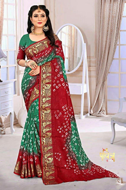 Bandhani Cotton Silk Sarees
