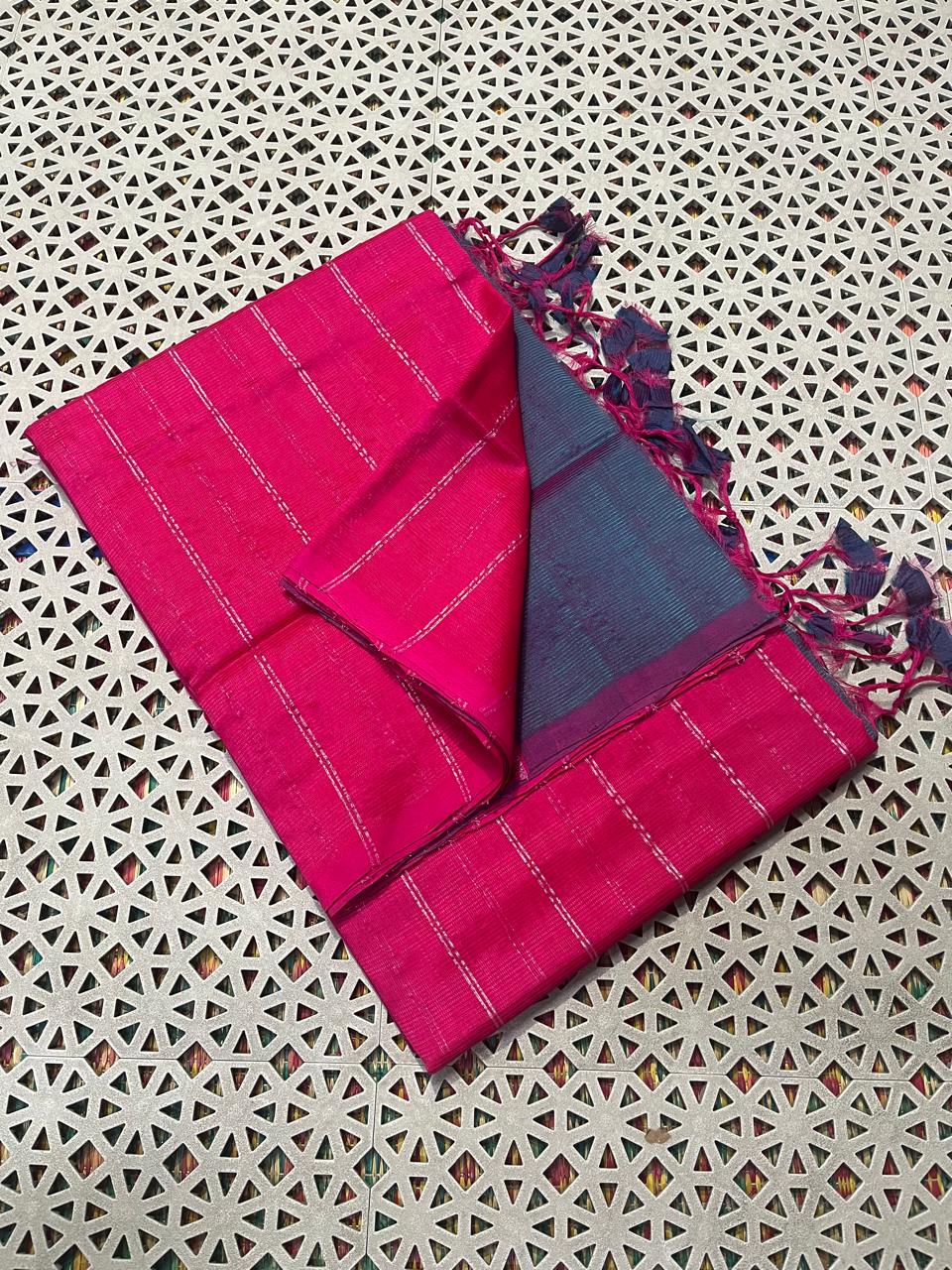 Mangalagiri Pattu Zari Lines Sarees
