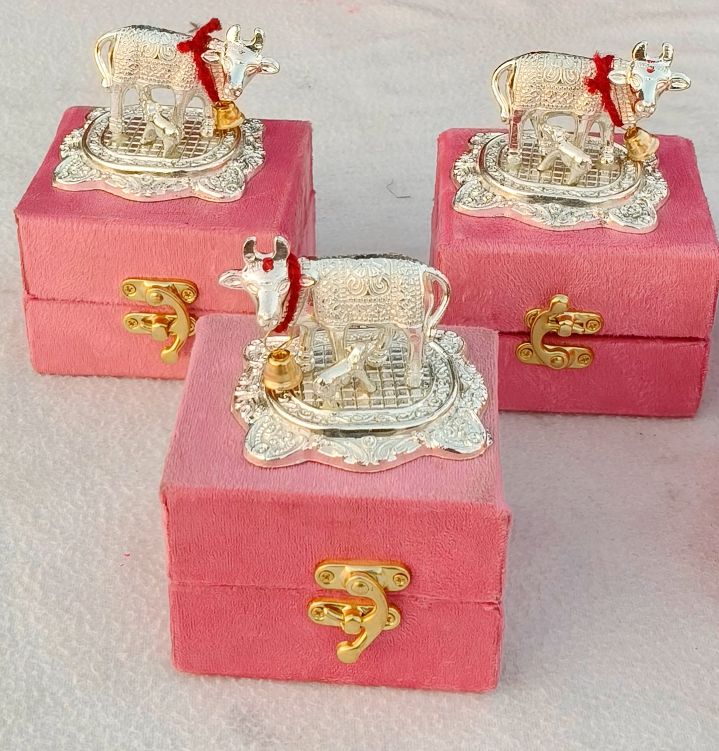 German Silver Cow Calf Set of 10