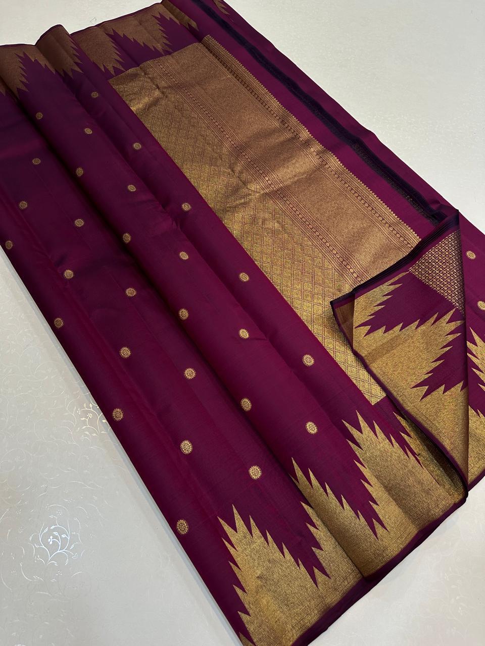 Temple Border Kanchi silk sarees