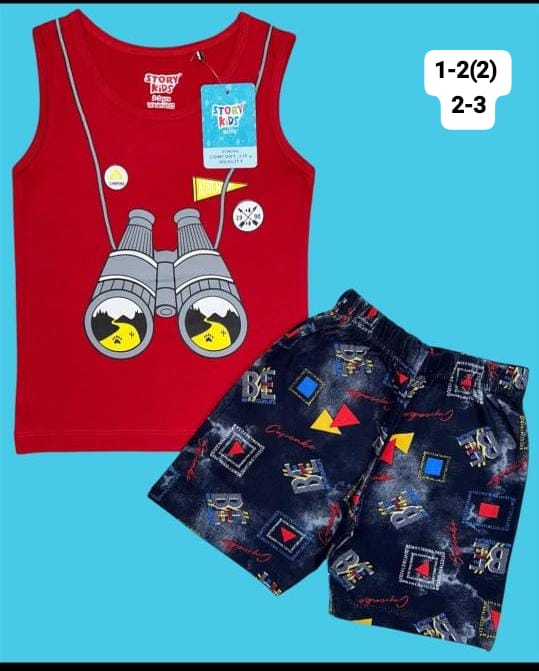 Boys Sleeveless Cotton T-shirts and Shorts