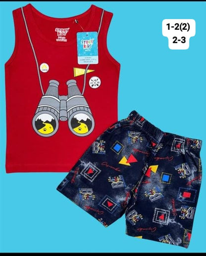 Boys Sleeveless Cotton T-shirts and Shorts