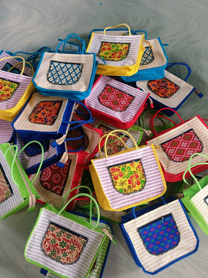 Jute Trendy Handbags Set of 5