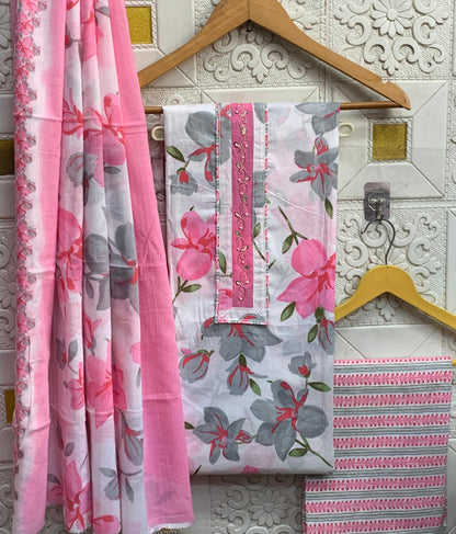 Gota Patti Pure Cotton Dressmaterials