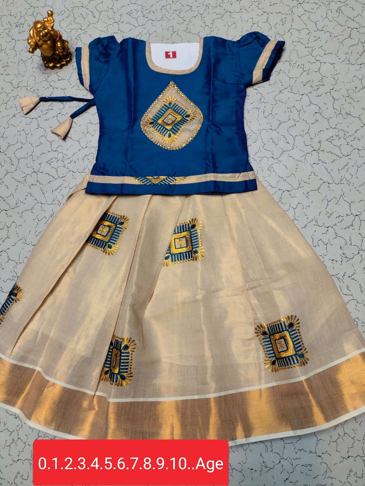 Girls Semi Silk Skirt Blouse