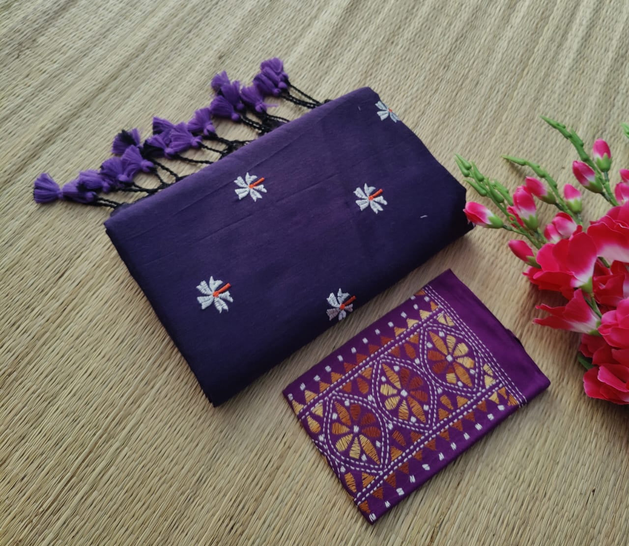 Khadi Cotton Shiuli Sarees