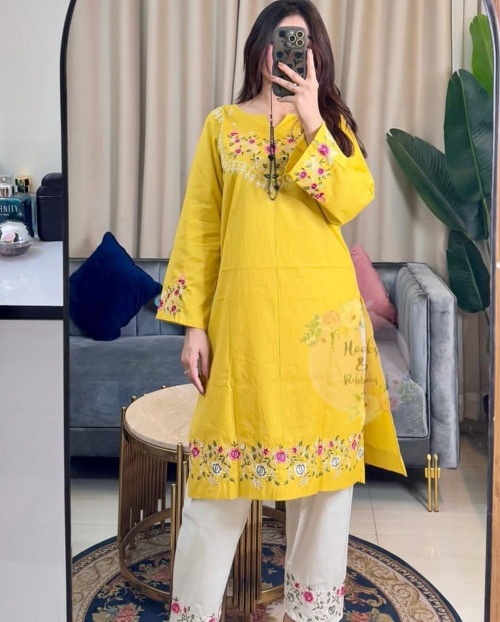 Cotton Slub Kurti Pant