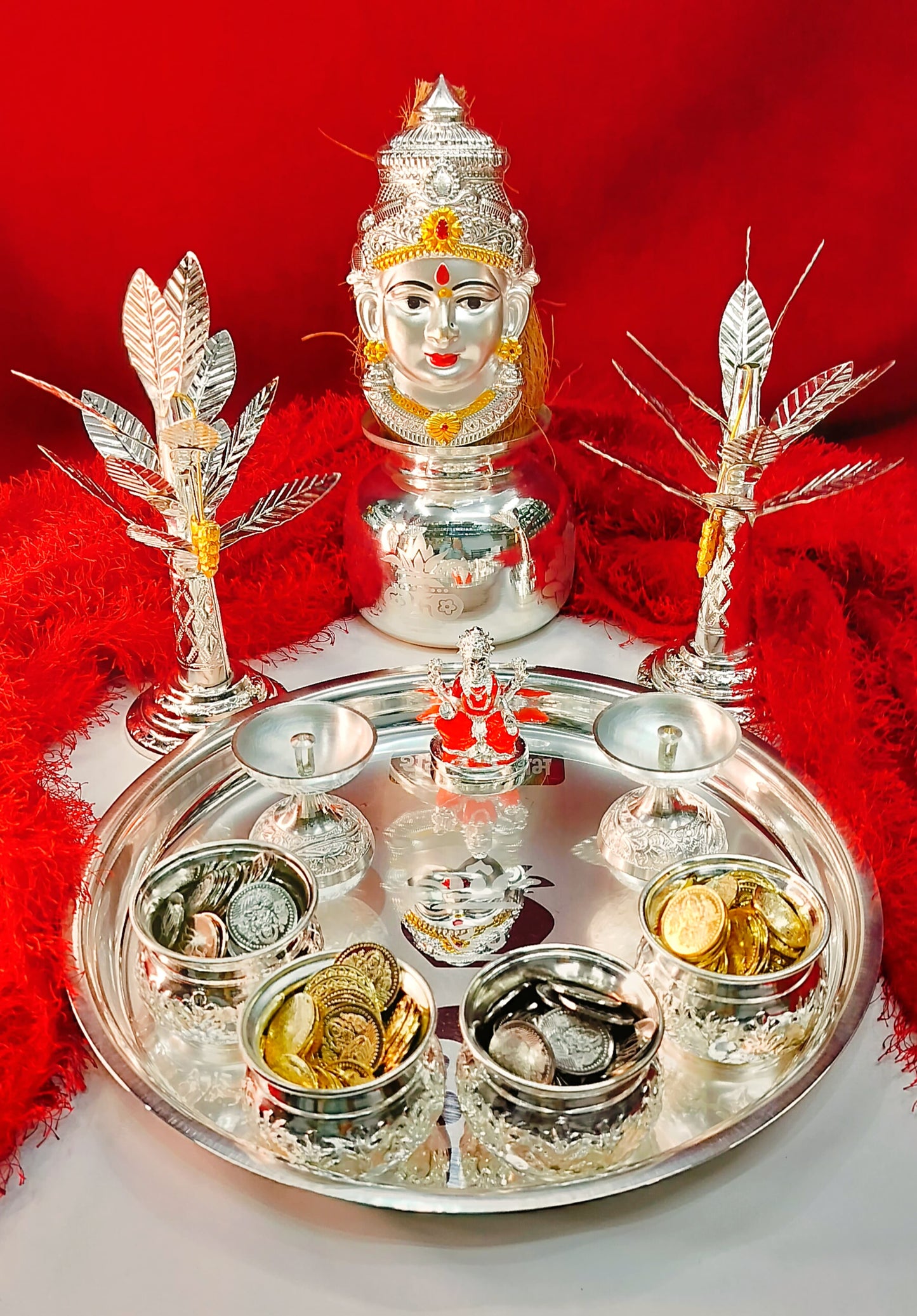 German Silver Laxmi Poojaset 