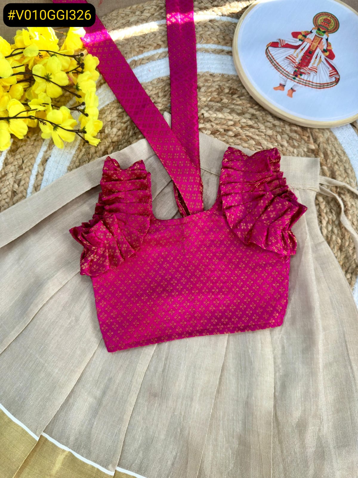 Girls Onam Skirt Blouse