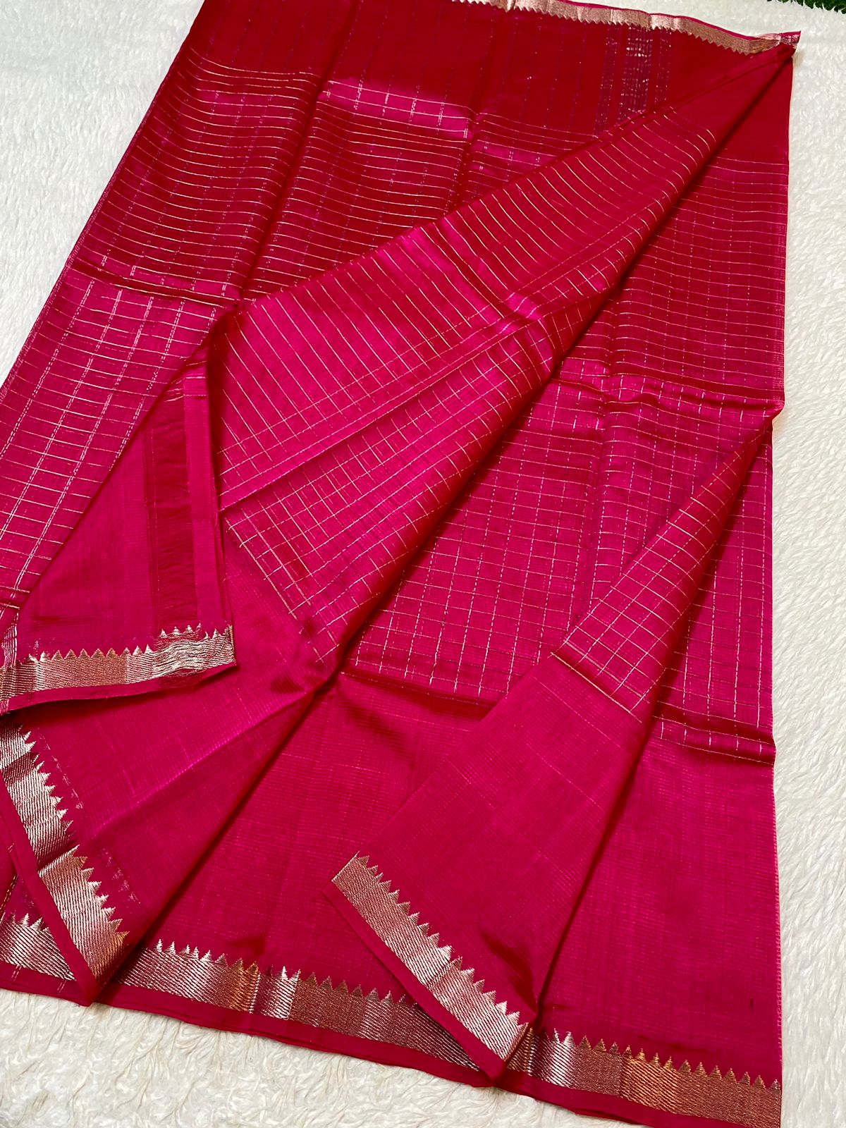 Mangalagiri  Pattu Checked Sarees
