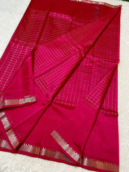 Mangalagiri  Pattu Checked Sarees