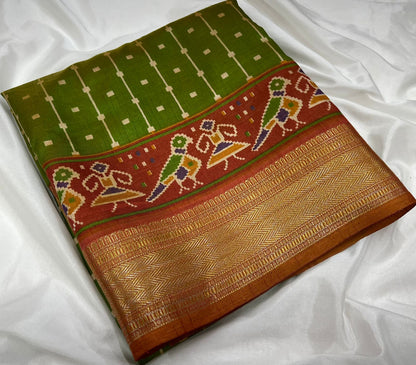 Patola Dual Tone Soft Silk Sarees