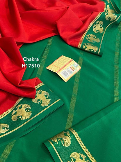 Plain Mysore Silk Sarees 120 gsm
