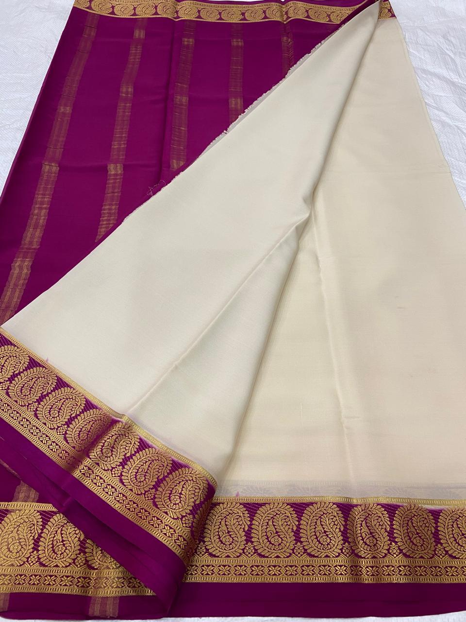 Mango Border Mysore Silk Sarees