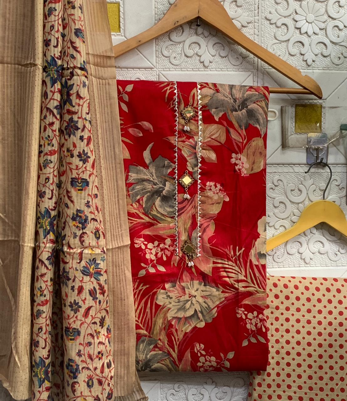 Gota Patti Pure Cotton Dressmaterials