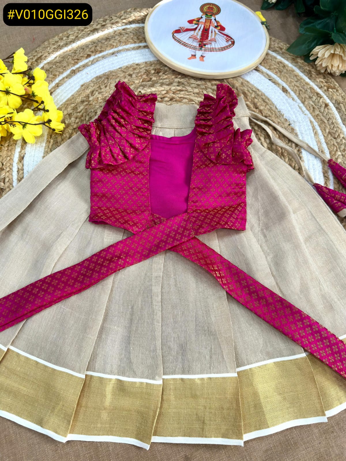 Girls Onam Skirt Blouse