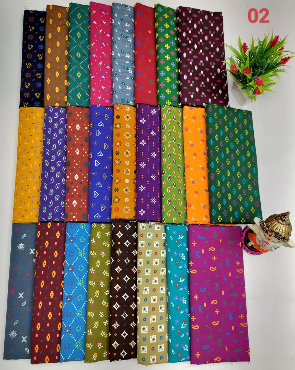 Kalamkari Print  Cotton blouse bits pack of 25