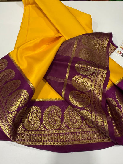 Mango Border Mysore Silk Sarees