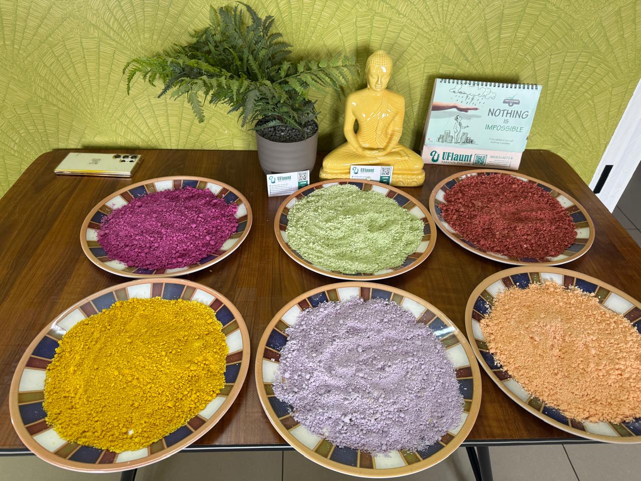 Homemade Natural Holi Colors pack of 6 colors
