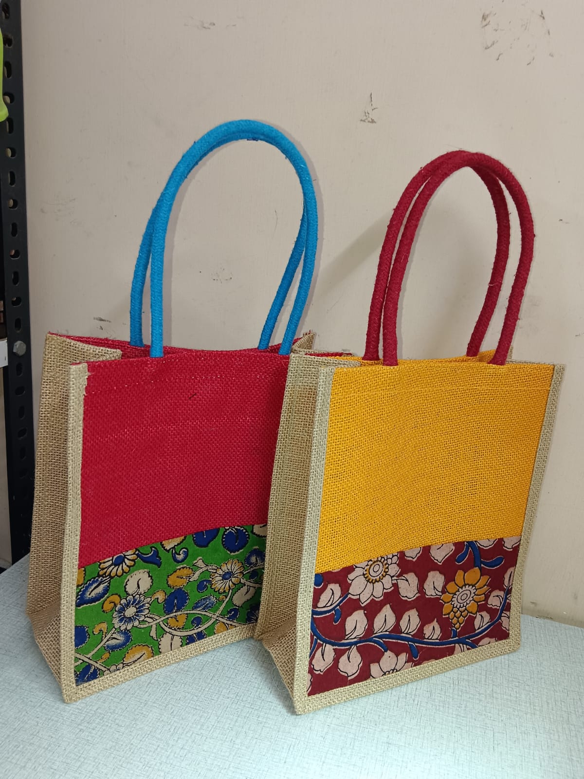 Multipurpose Kalamkari Jute Bags set of 8