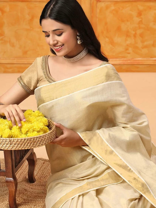 Kerala Kasavu Cotton Sarees