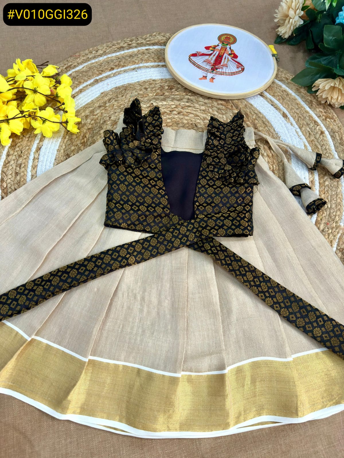 Girls Onam Skirt Blouse