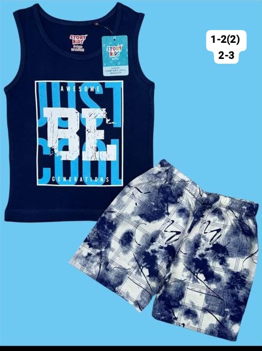 Boys Sleeveless Cotton T-shirts and Shorts
