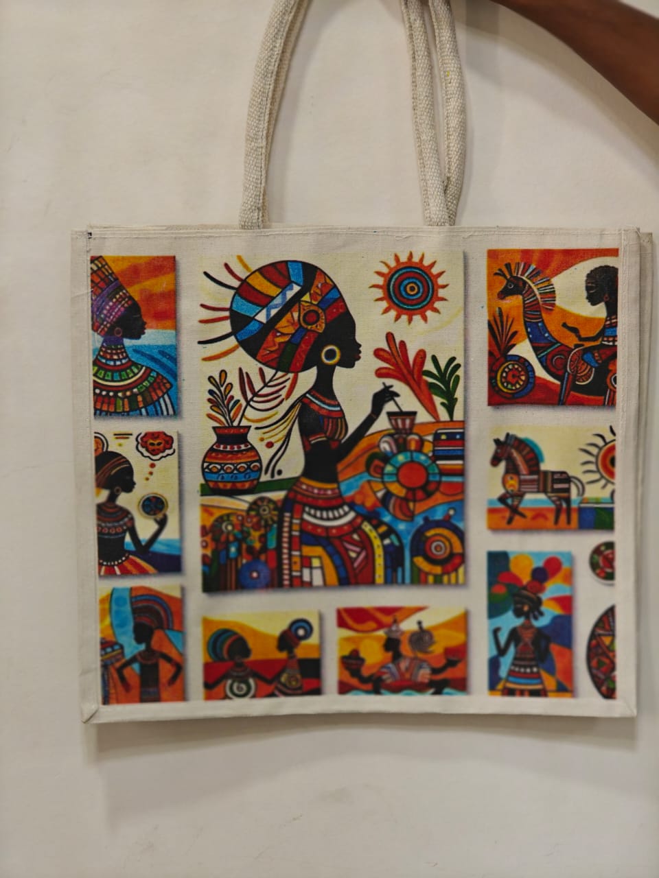 Jute Shopping Bags Set of 6