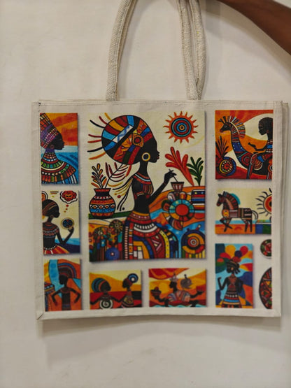 Jute Shopping Bags Set of 6