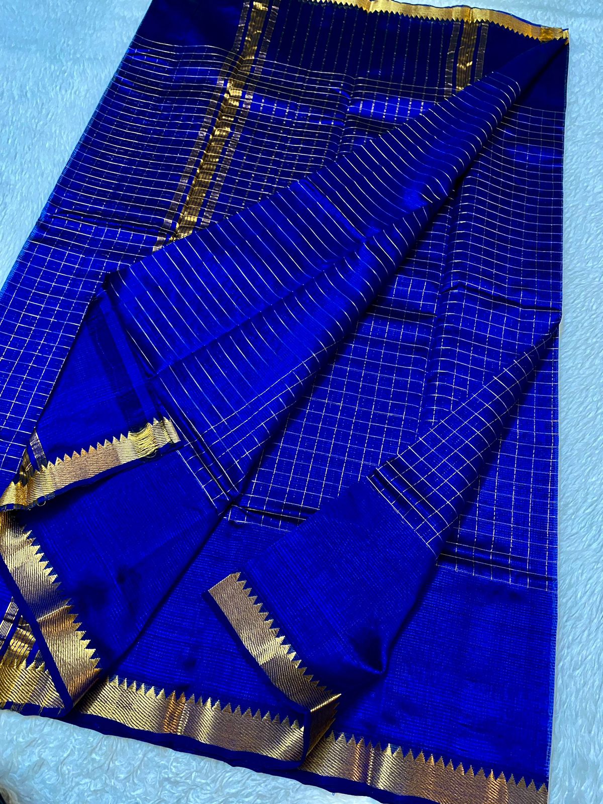 Mangalagiri  Pattu Checked Sarees