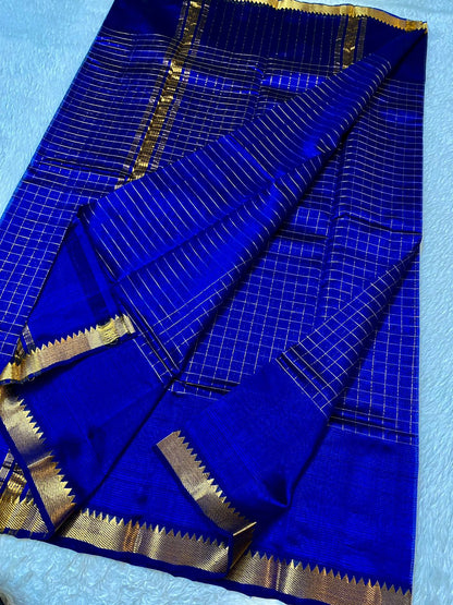Mangalagiri  Pattu Checked Sarees