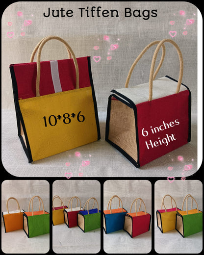 Jute Lunch Bags set of 8