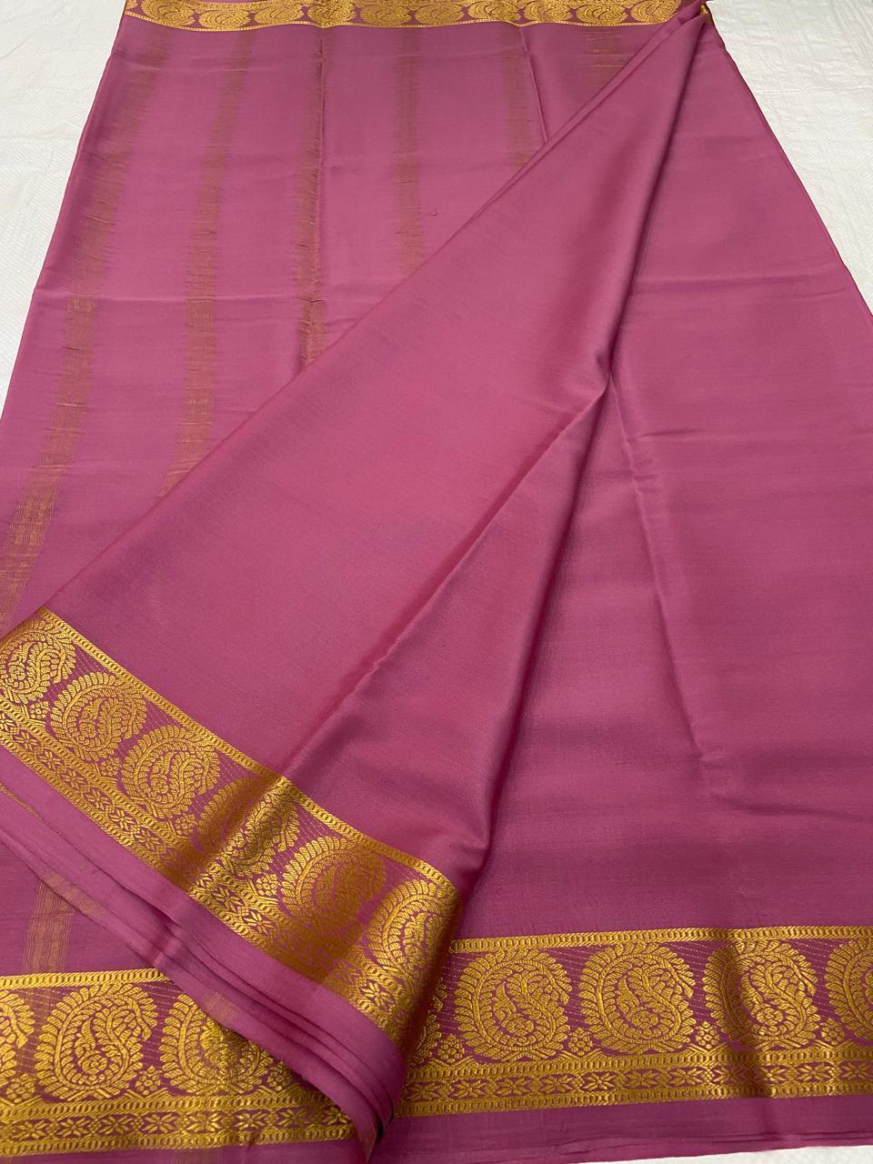 Mango Border Mysore Silk Sarees